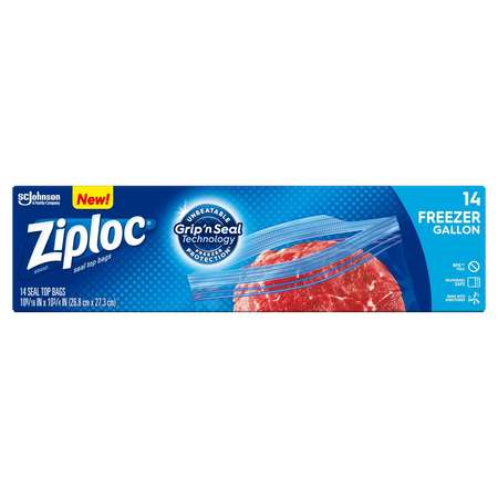 ZIPLOC Ziploc gal. Freezer Bag, PK168 00389